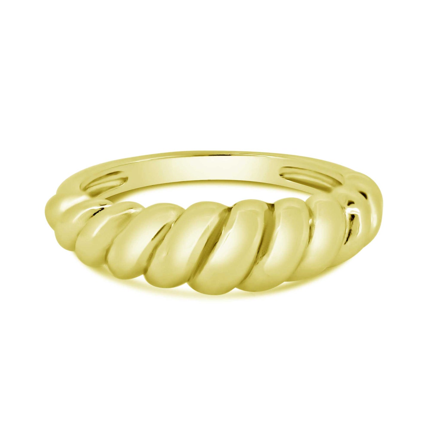 Gold Plated 925 Sterling Silver Croissant Design Ring Band Sizes 5-9