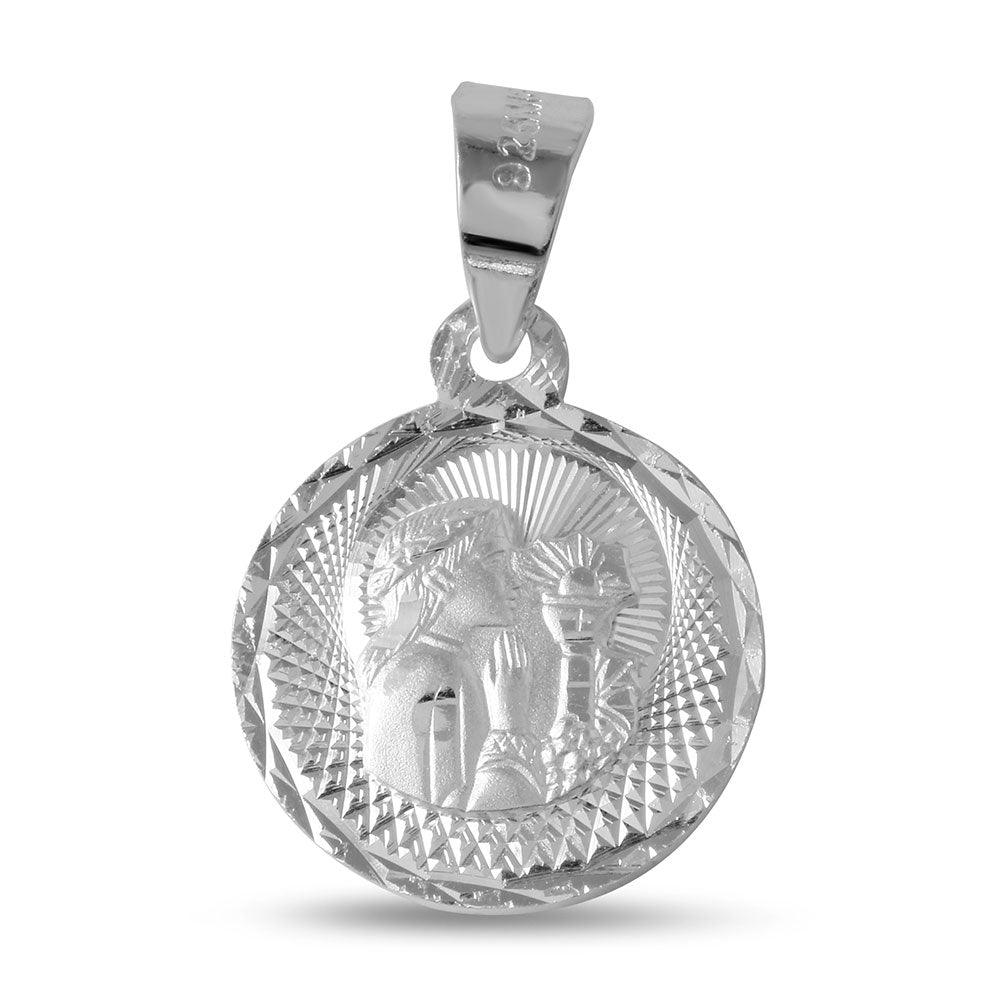Sterling Silver 925 High Polished DC Communion Medallion For Girl Pendant Charm