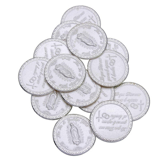 High Polished 925 Sterling Silver Lady Guadalupe 13 Wedding Coins