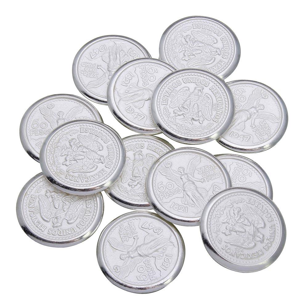 High Polished 925 Sterling Silver Centenario 13 Wedding Coins Arras