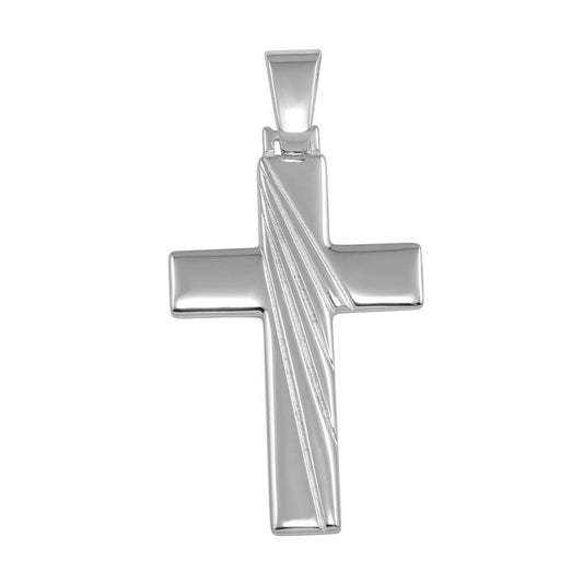 925 Sterling Silver Engraved Cross Christian Light Holy Spirit Shining Pendant