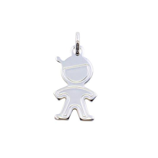 Rhodium Plated 925 Sterling Silver Boy Man Human Charm Small Pendant