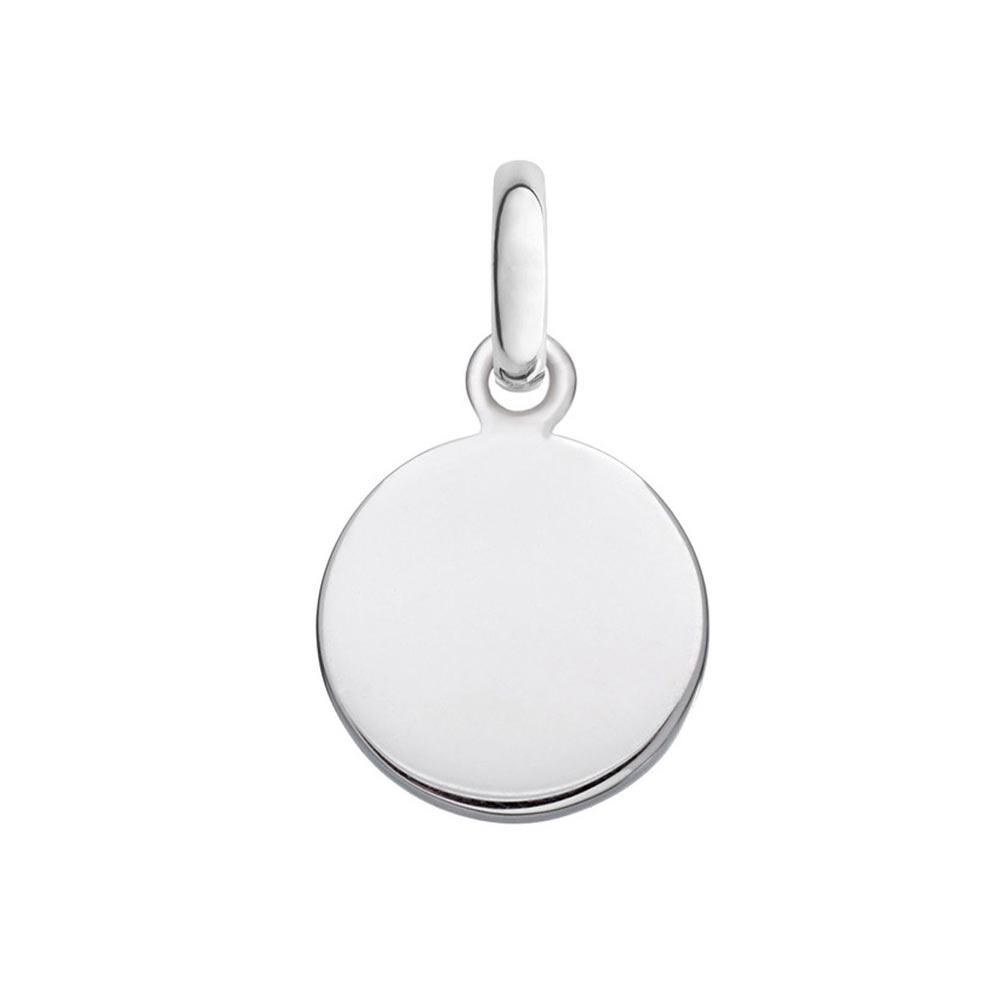 High Polished 925 Sterling Silver Engravable Disc Charm 18mm Simple Flat Pendant