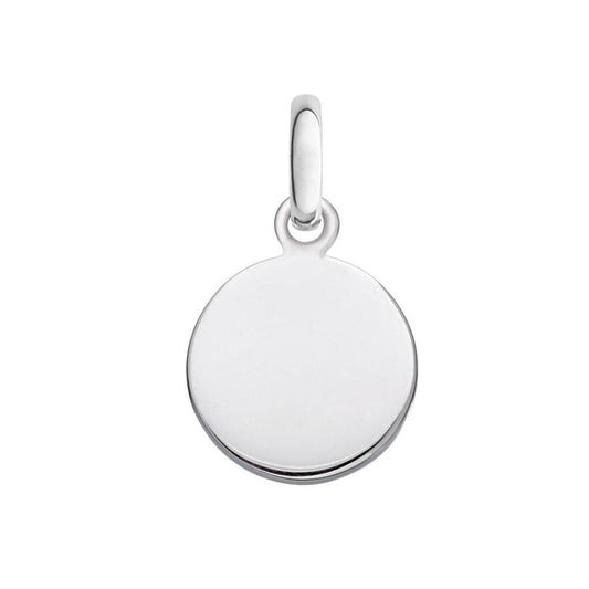 High Polished 925 Sterling Silver Engravable Disc Charm 18mm Simple Flat Pendant