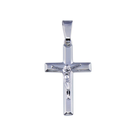 High Polished 925 Sterling Silver Cross Christian Jesus Crucifix Savior Pendant