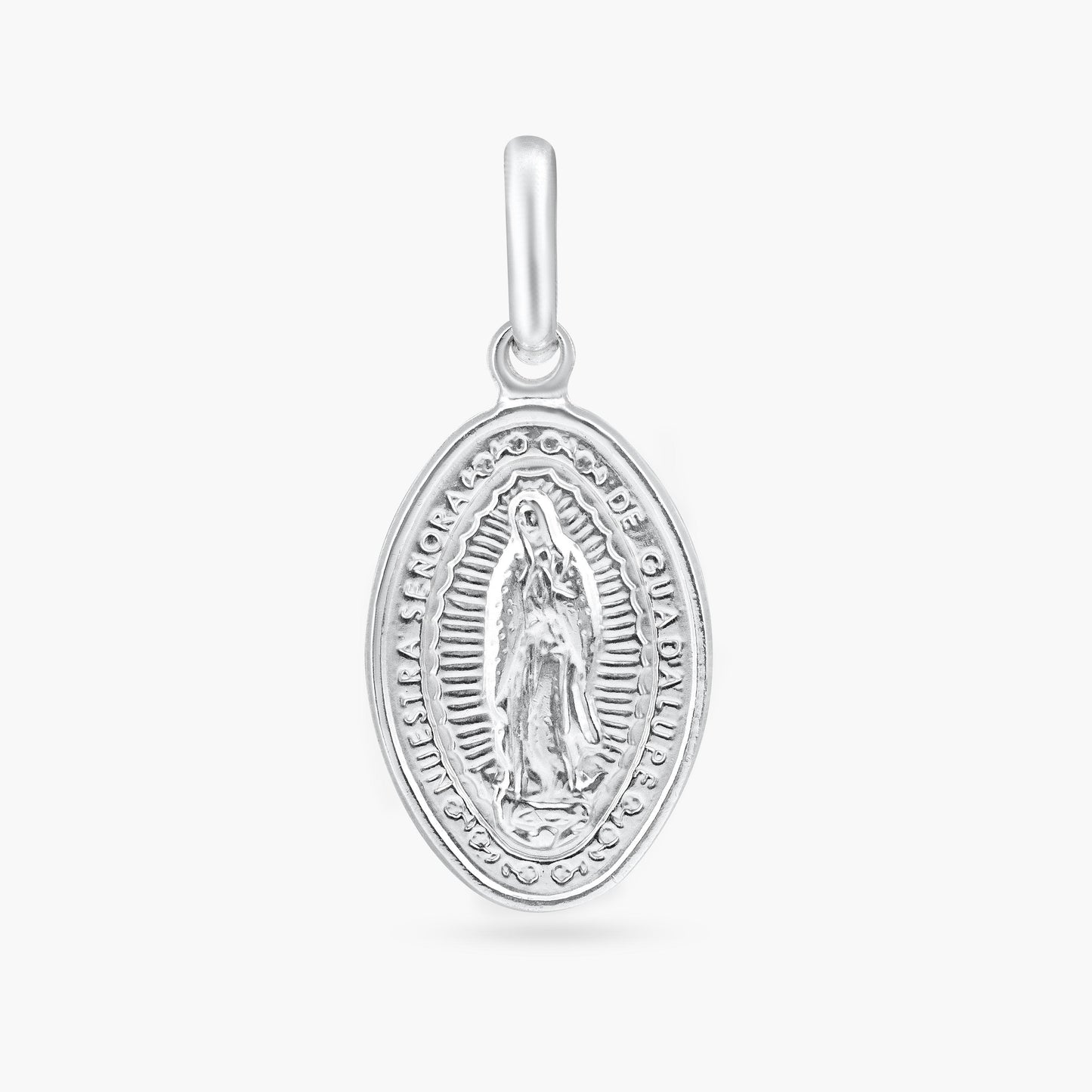 925 Sterling Silver Anti-Tarnish Engravable Guadalupe Catholic Saint Pendant