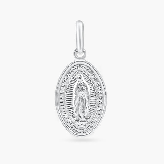 925 Sterling Silver Anti-Tarnish Engravable Guadalupe Catholic Saint Pendant