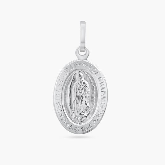 925 Sterling Silver Anti-Tarnish Engravable Guadalupe Catholic Saint Pendant