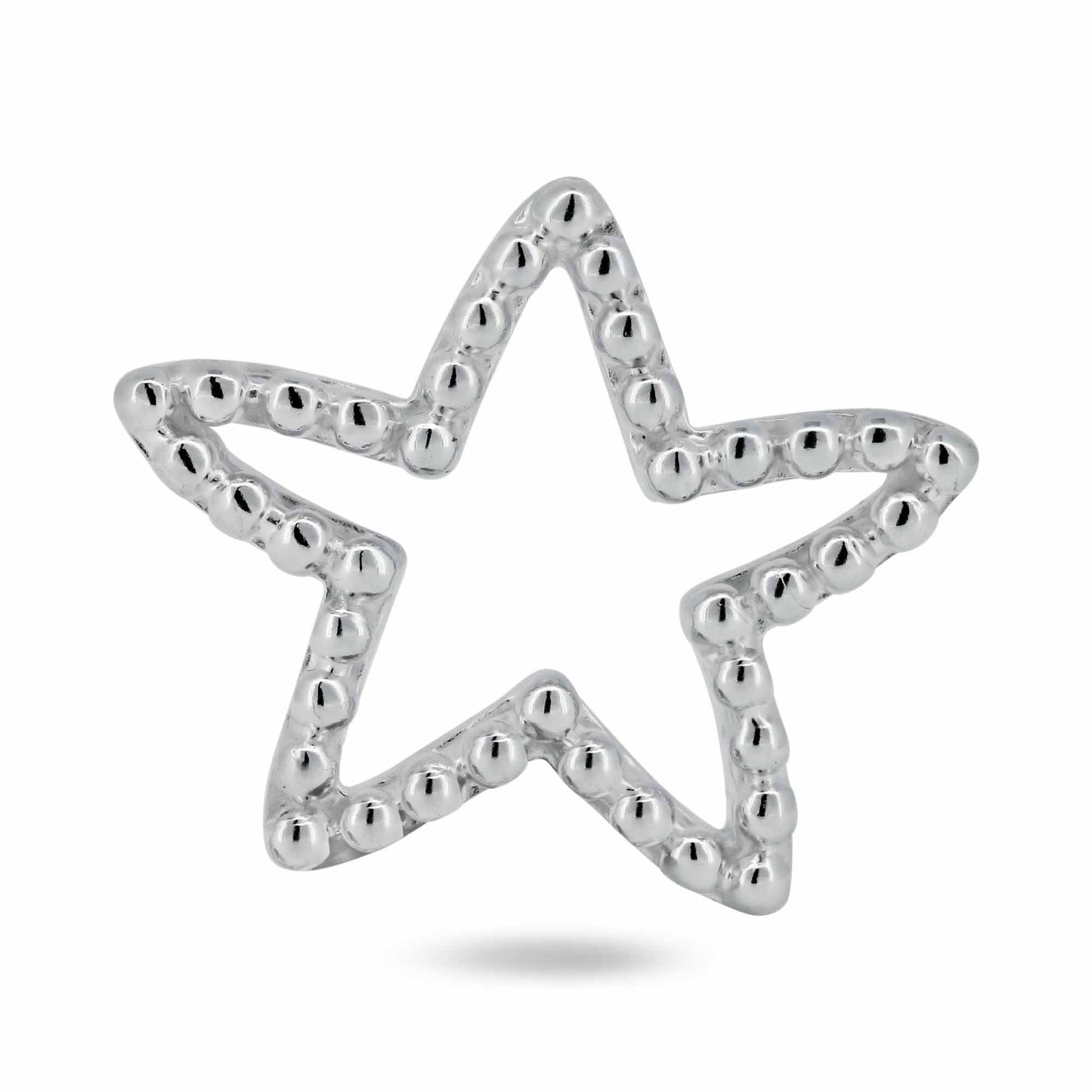 925 Sterling Silver Basic Bubble Open Star Charm Fun Cute Beaded Halo Galaxy