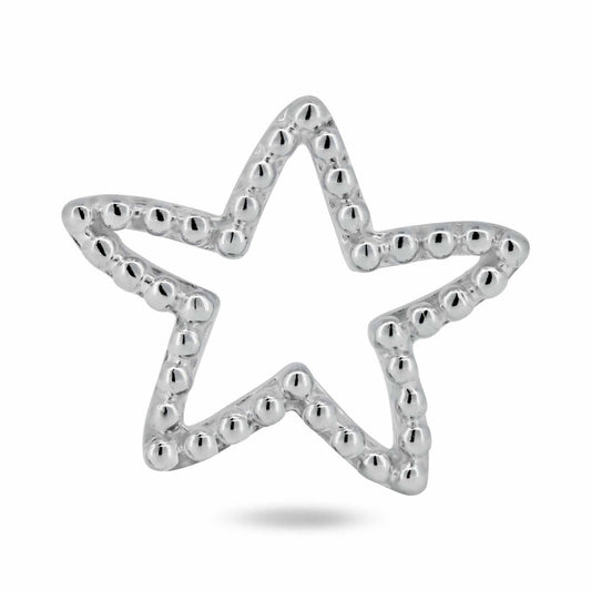 925 Sterling Silver Basic Bubble Open Star Charm Fun Cute Beaded Halo Galaxy