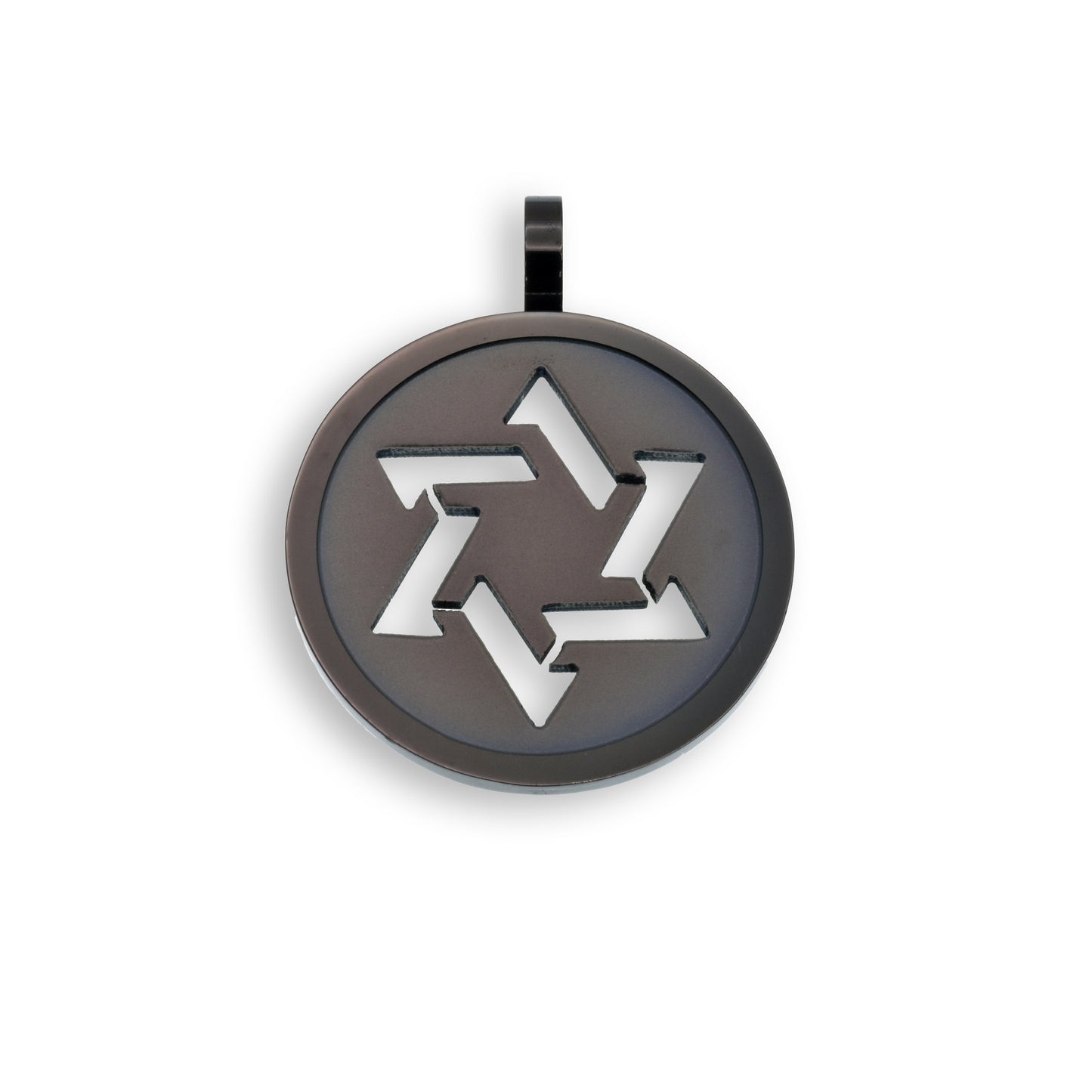 Black Rhodium Plated Stainless Steel Jewish Star of David Pendant Judaism Charm