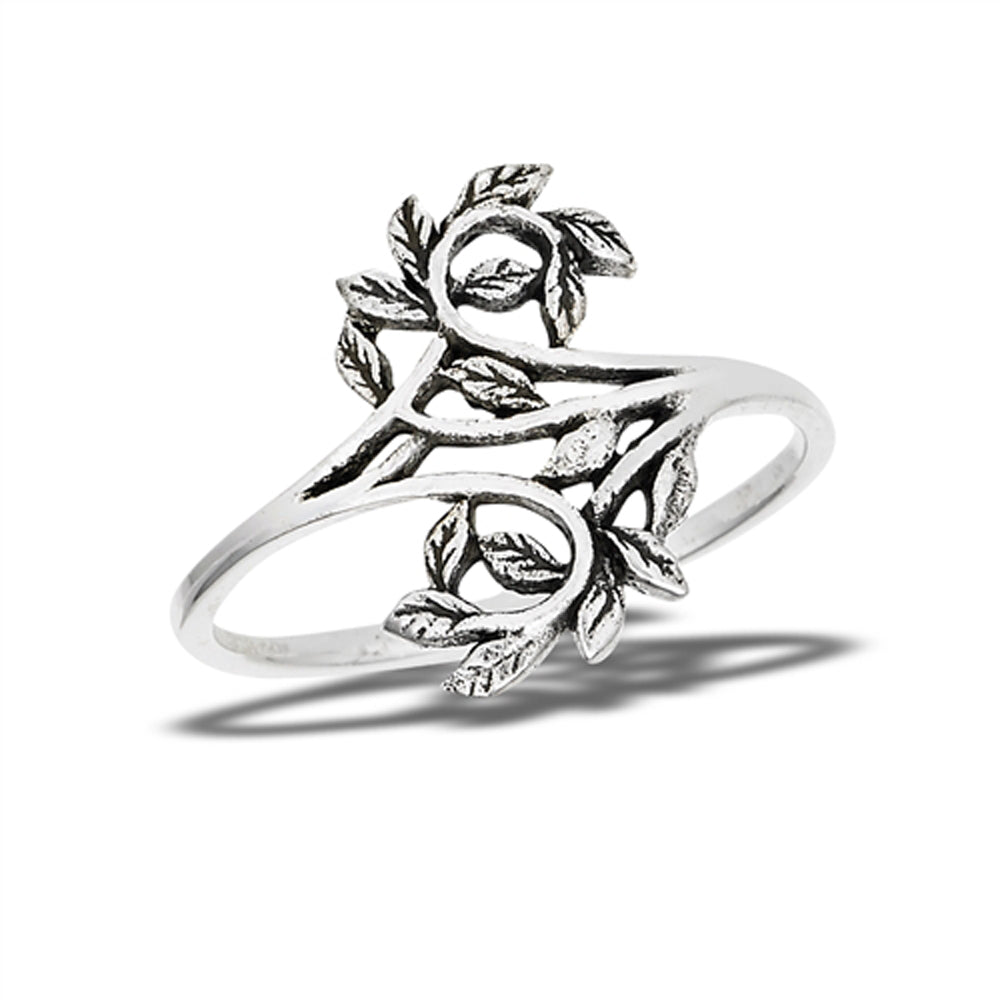 Elegant Branch Grape Vine Leaf Wrap Ring New .925 Sterling Silver Band Sizes 5-9