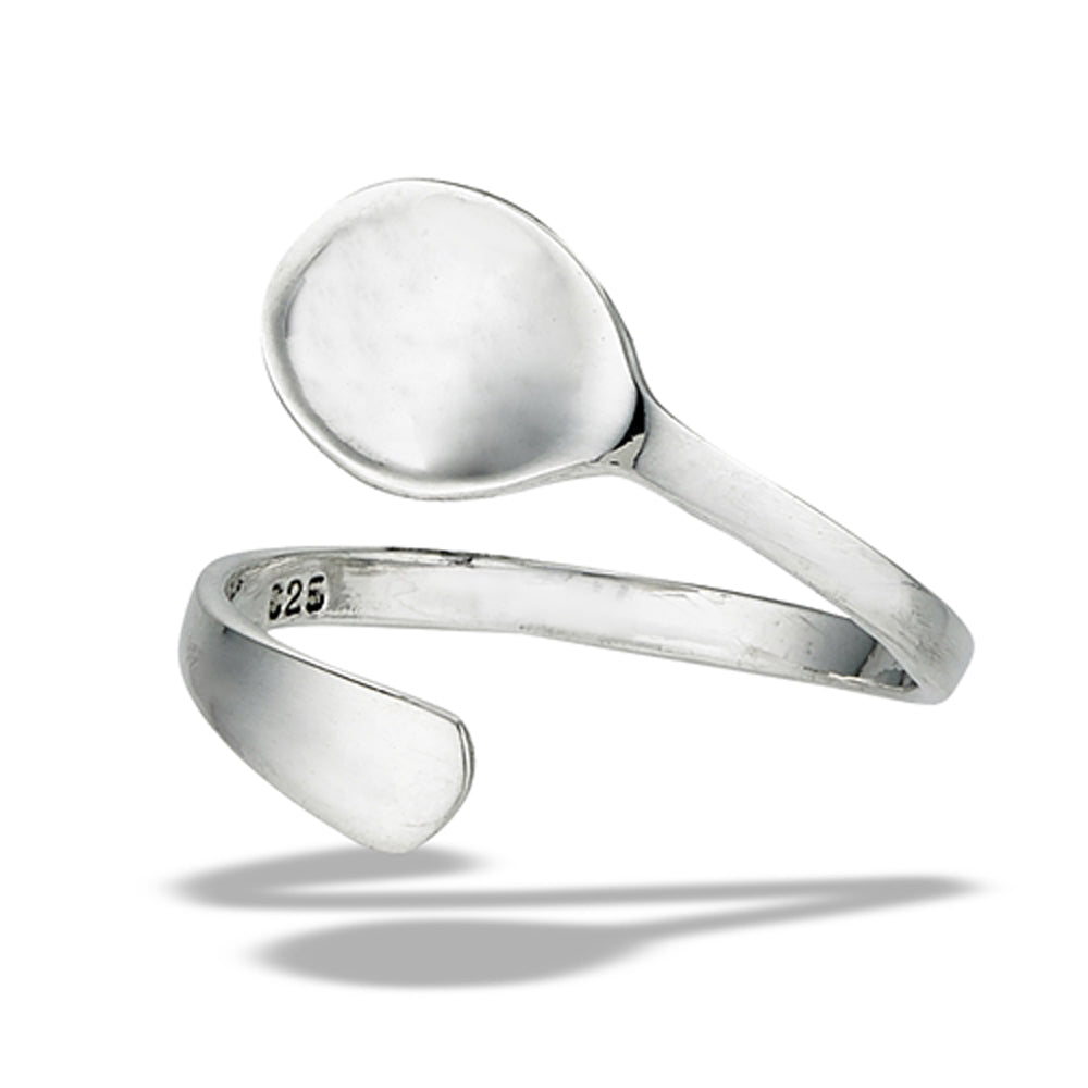 Spoon Wrap Adjustable Ladle Teaspoon Ring .925 Sterling Silver Band Sizes 4-10
