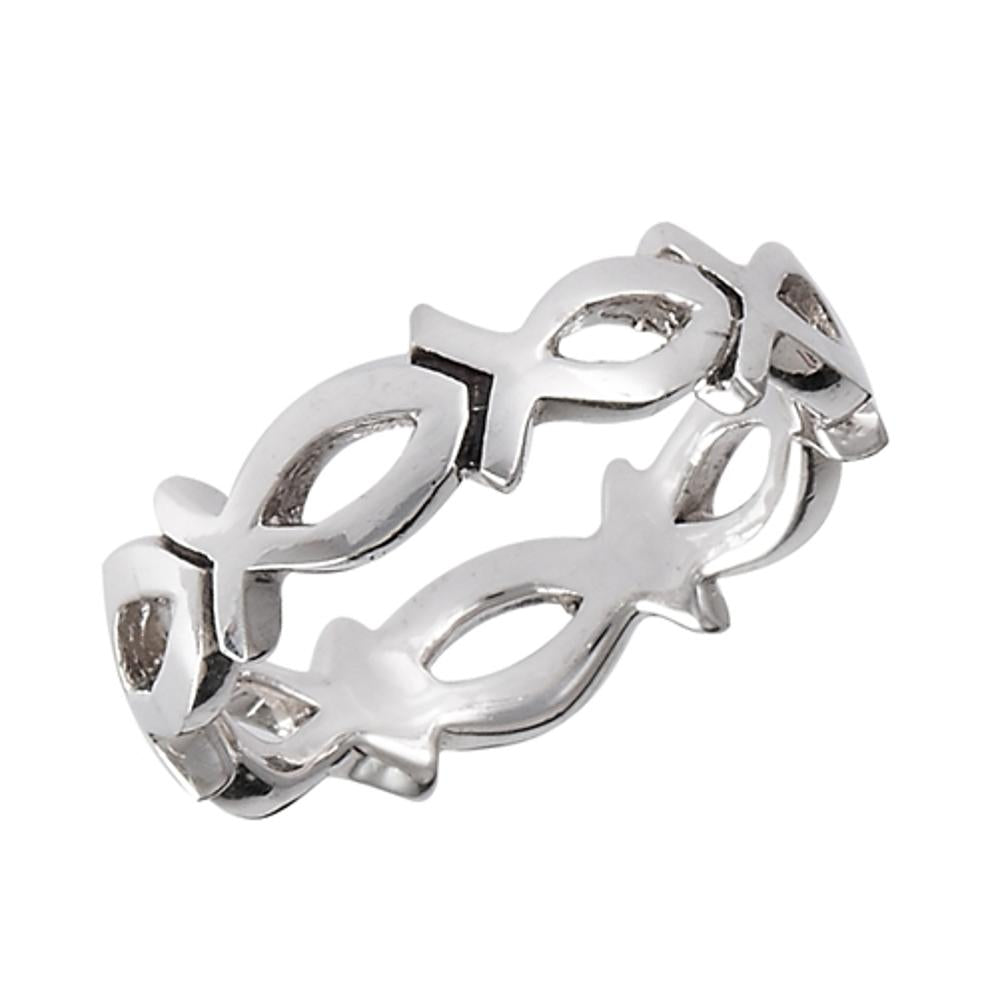 Sterling Silver Icthus Ring