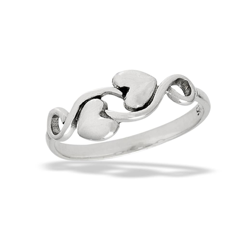 Sterling Silver Double Heart Ring