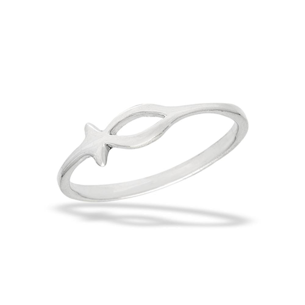 Sterling Silver Icthus Ring