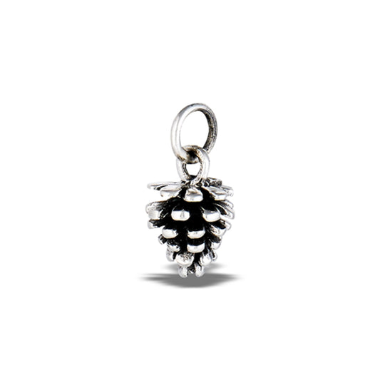 Sterling Silver Cute Dainty Pine Cone Pendant Pinecone Nature Tree Forest Charm