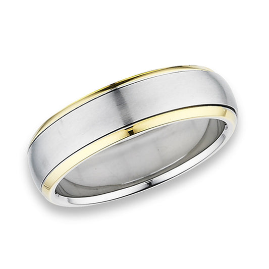 Spinner High Polish Gold-Tone Wedding Ring Stainless Steel Band Sizes 6-12