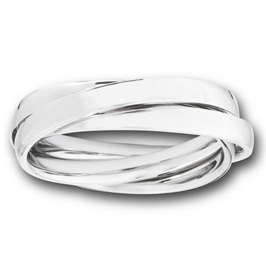 Triple Rolling Stackable Fashion Three Ring Set Stainless Steel Band Sizes 6-13