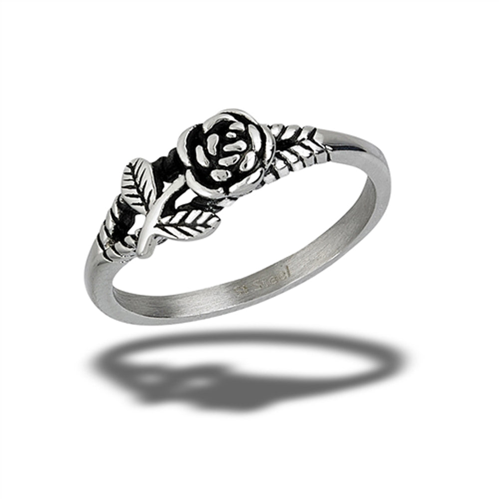 Stainless Steel Rose Ring