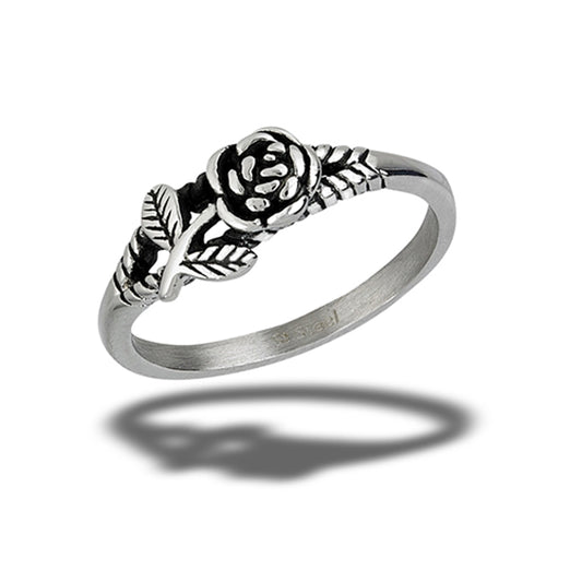 Stainless Steel Rose Ring