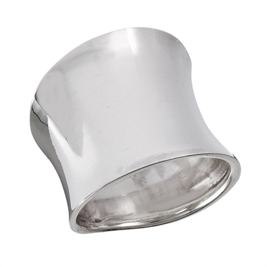 Stainless Steel Concave Wide Large Plain Dome Band Huge Ring Sizes 6-11