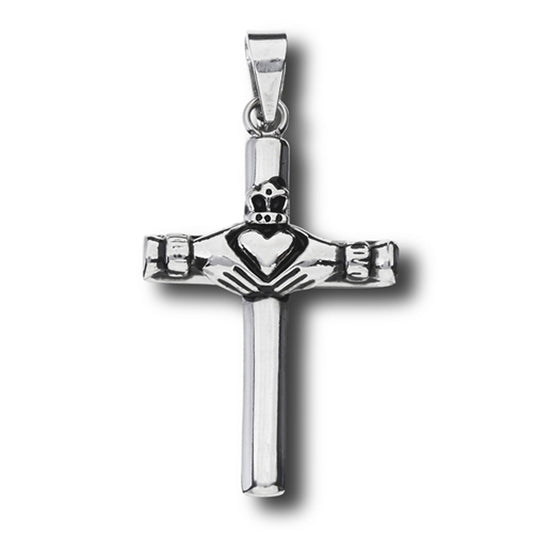 Eternity Claddagh Cross Pendant Love Simple Heart Traditional Charm