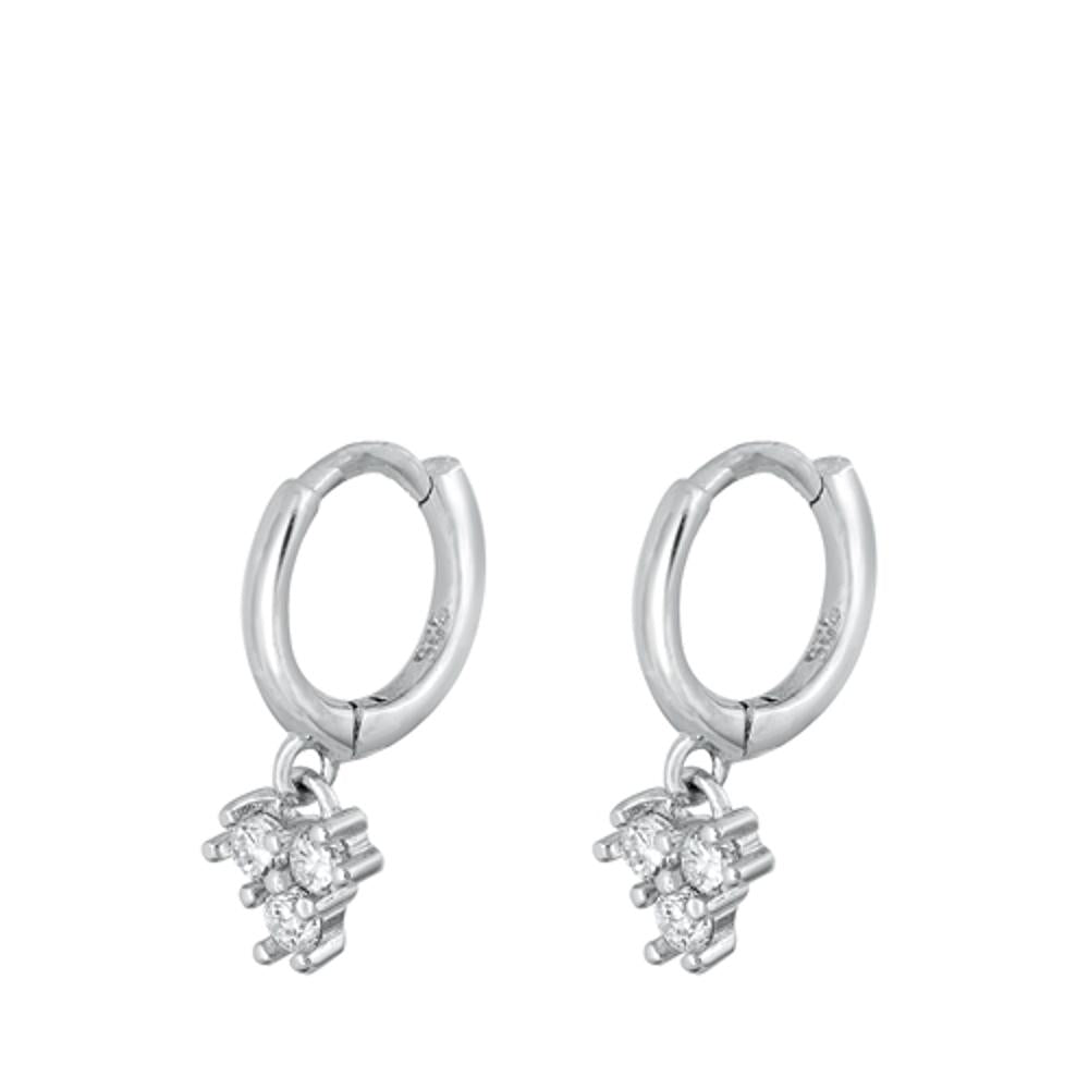 Sterling Silver Polished Endless Hoop Clear CZ Fashion Earrings 925 New