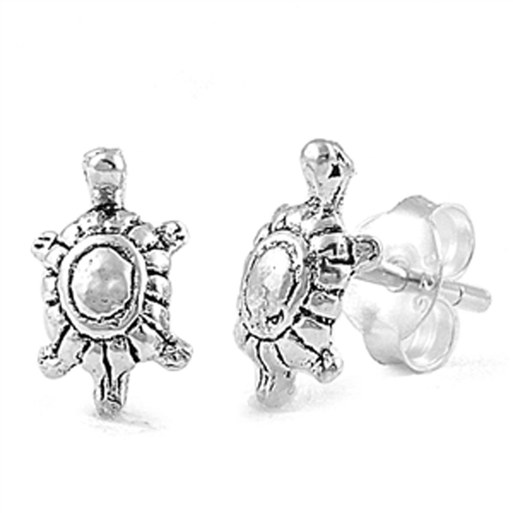 Turtle Stud Earrings .925 Sterling Silver