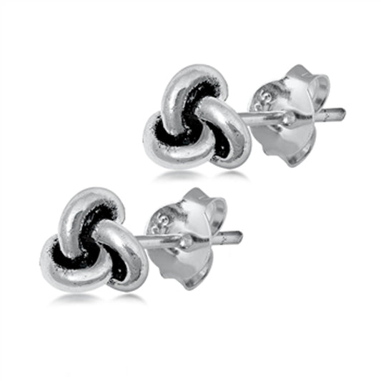 Sterling Silver High Polish Triquetra Trinity Knot Loop Earrings