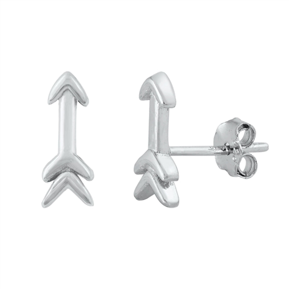 Sterling Silver Arrow Simple Boho High Polish Earrings 925 New