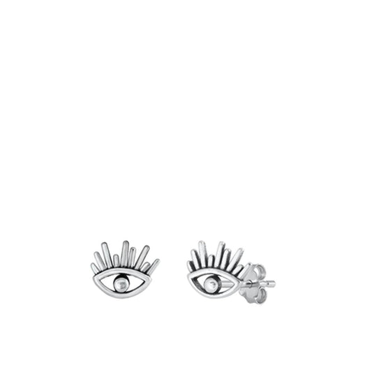 Sterling Silver Beautiful High Polished Oxidized Stud Fashion Earrings 925 New