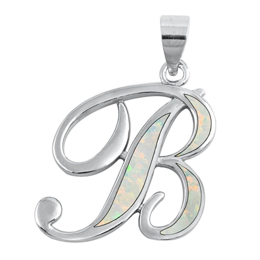 Sterling Silver Fashion Initial "B" Script Pendant Vintage Monogram Charm 925