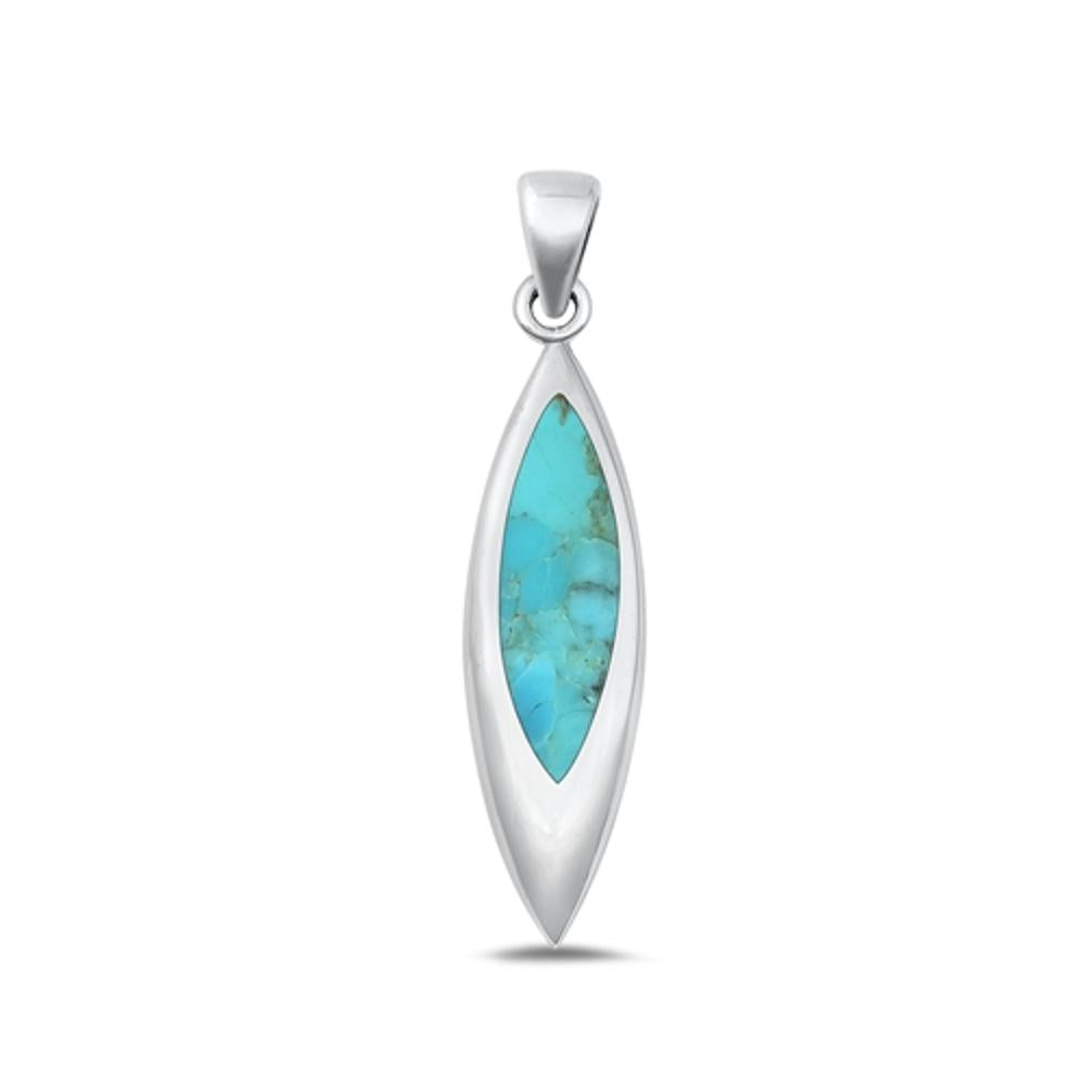 Sterling Silver Cute Turquoise Pendant Postmodern Fashion Charm .925 New
