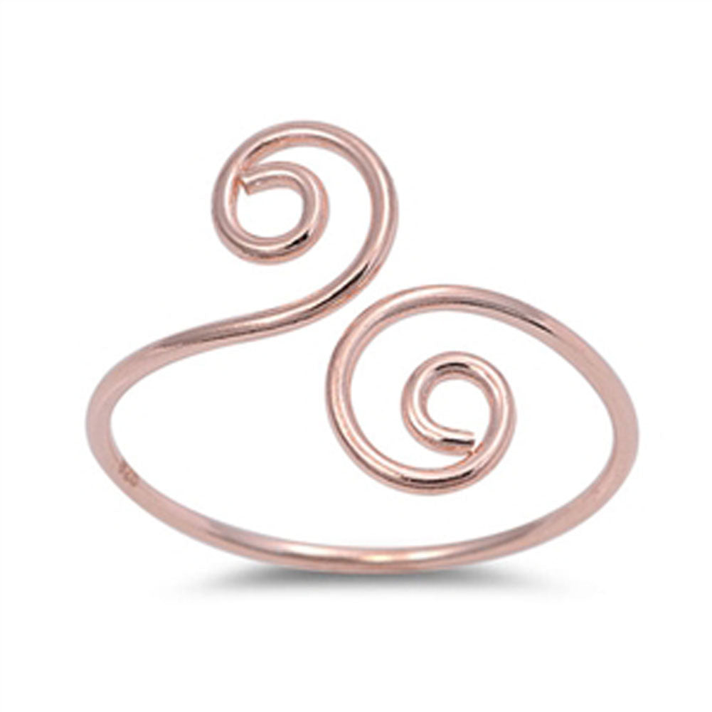 Rose Gold-Tone Swirl .925 Sterling Silver Toe Ring