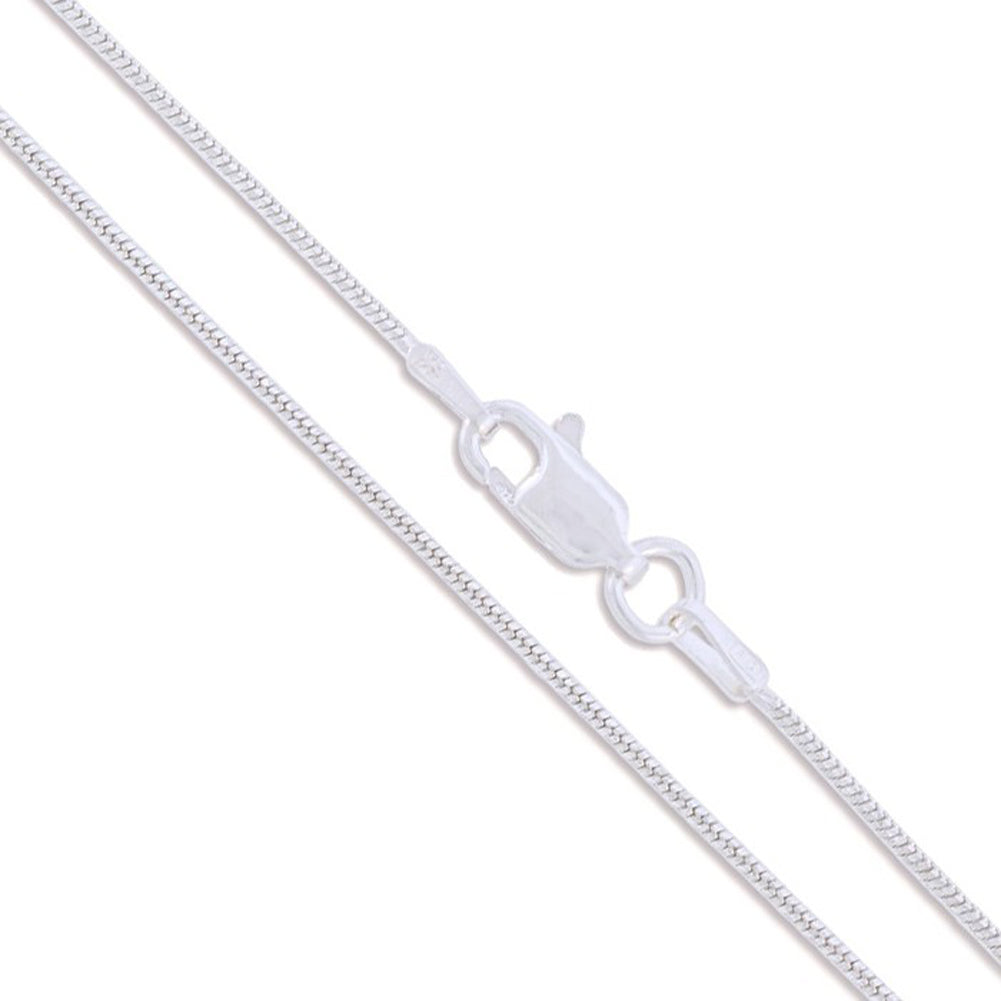 Sterling Silver Diamond-Cut Snake Chain 1mm Solid 925 Italy Tornado Necklace