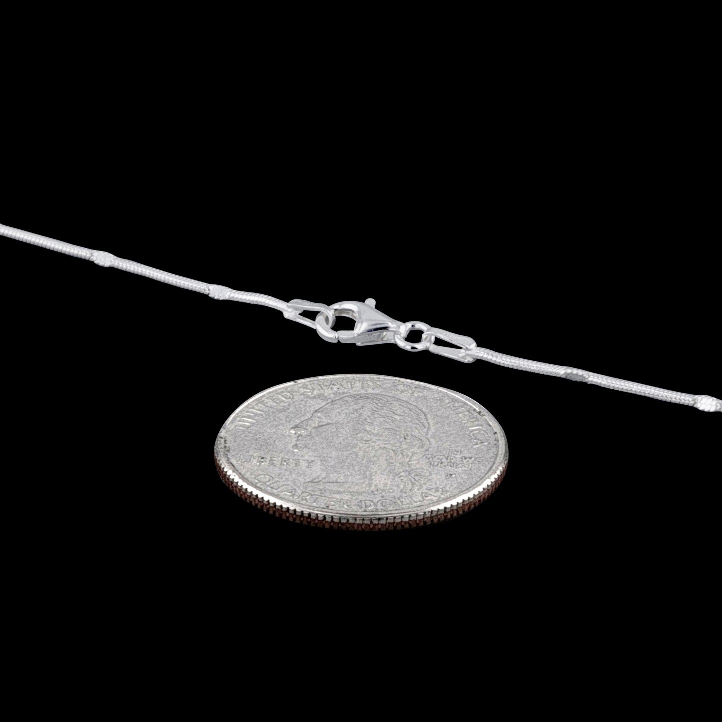 Sterling Silver Round Snake Flat Chain 1mm Solid 925 Italy New Magic Necklace