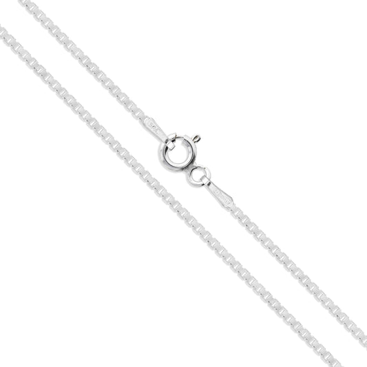 Sterling Silver Box Chain 1.3mm Genuine Solid 925 Italy Classic New Necklace