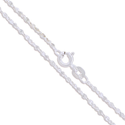 Sterling Silver Serpentine Twist Rope Chain 1.5mm Solid 925 Italy Necklace