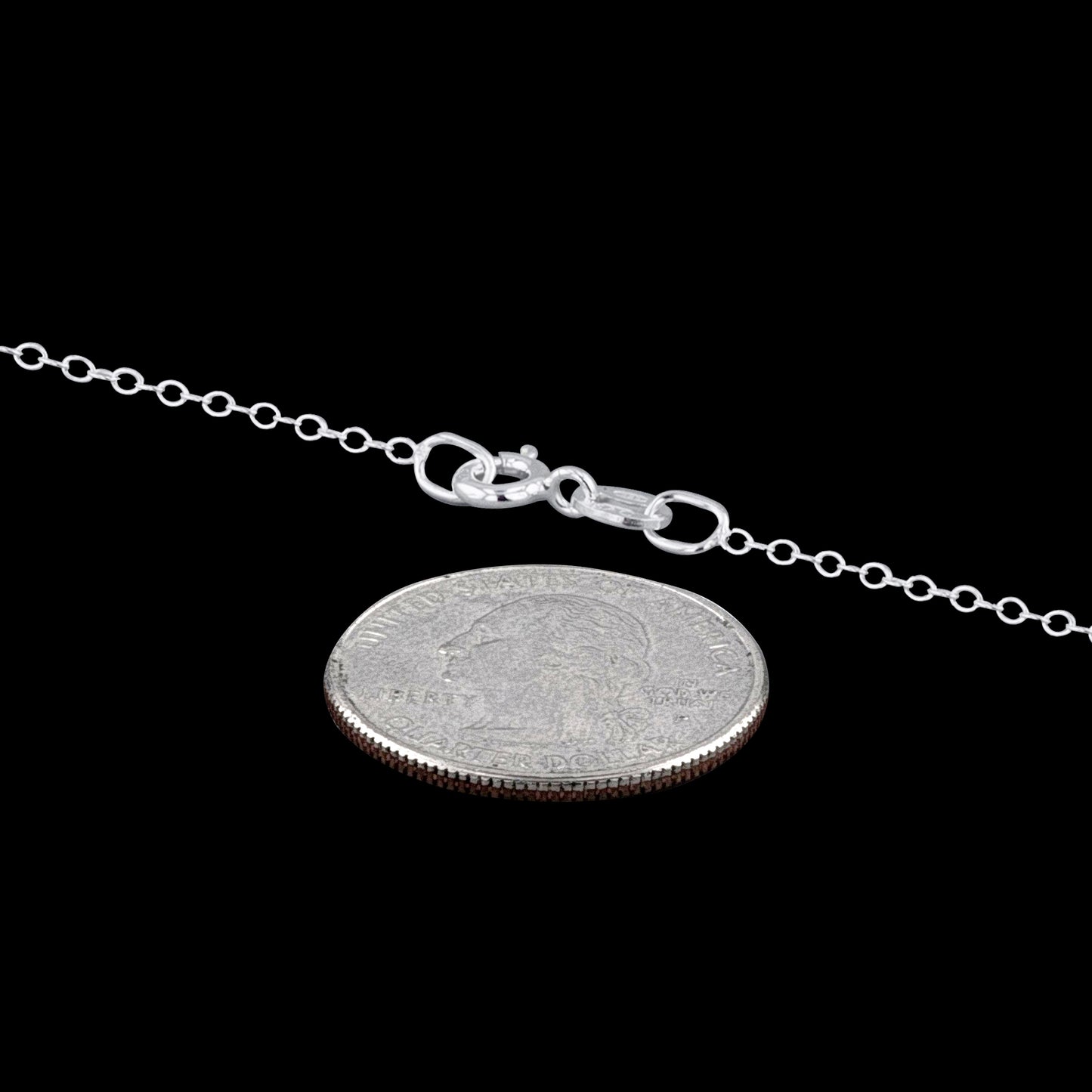Sterling Silver Rolo Chain 1.3mm Solid 925 Italian Round Cable Link Necklace