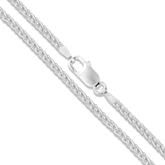 Sterling Silver Wheat Chain 1.5mm Solid 925 Italy New Foxtail Spiga Necklace