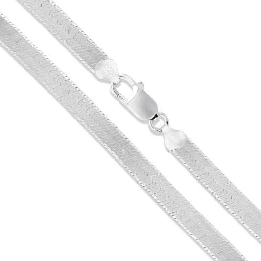 Sterling Silver Flexible Herringbone Necklace 3.5mm Solid 925 Italian Chain