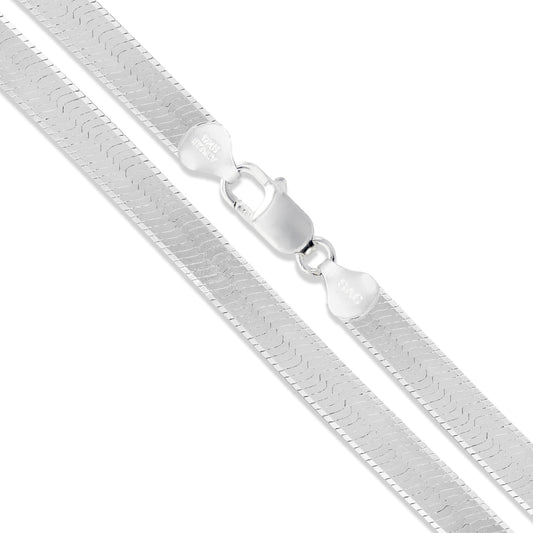 Sterling Silver Flexible Herringbone Necklace 4.5mm Solid 925 Italian Chain