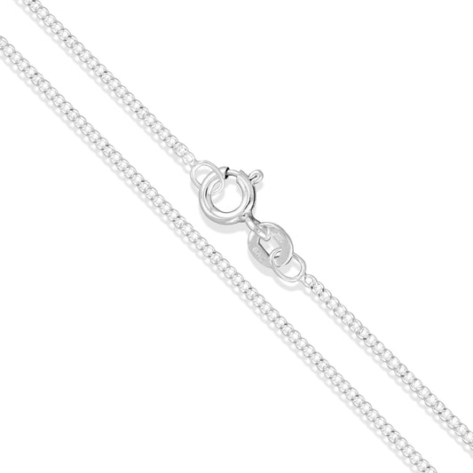 Sterling Silver Gourmette Curb Chain 1.2mm 925 Italy Cuban Link New Necklace