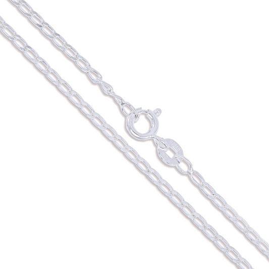 Sterling Silver Long Curb Chain 1.8mm Soild 925 Unique Italian Link Necklace