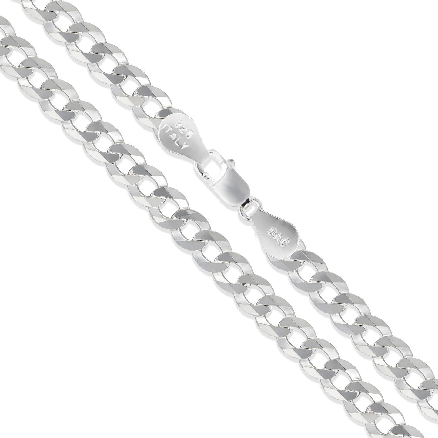 Sterling Silver Italian Curb Chain 3.7mm Soild 925 Italy 6 Sided New Necklace