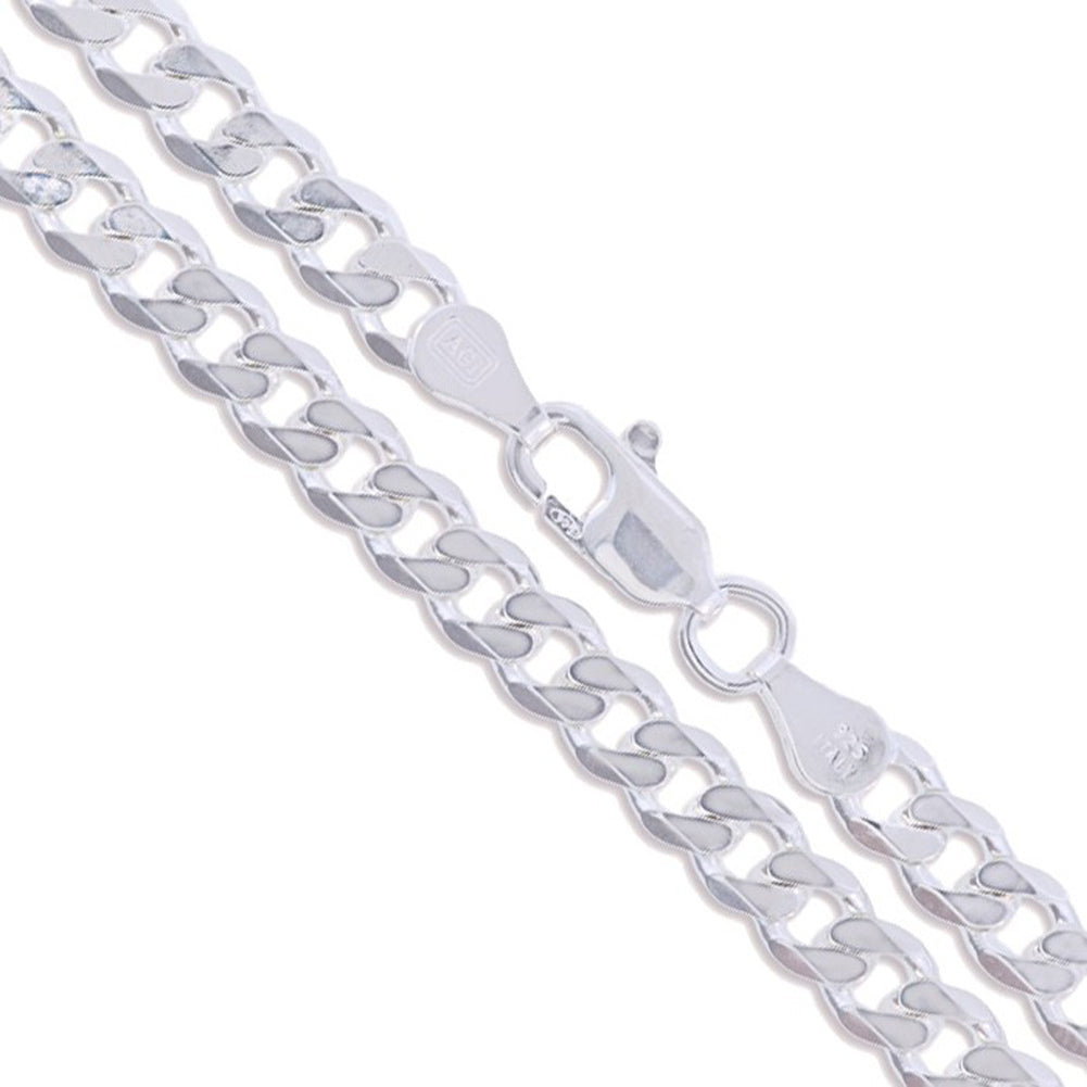 Sterling Silver Italian Curb Chain 4.4mm Soild 925 Italy 6 Sided Necklace