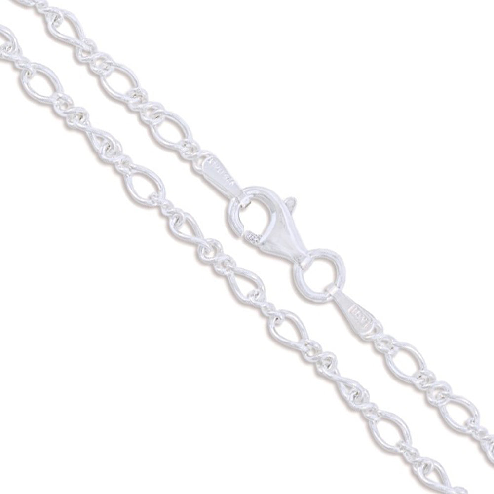 Sterling Silver Figaro Eight Link Chain 2.9mm Solid 925 Italy Rolo Necklace