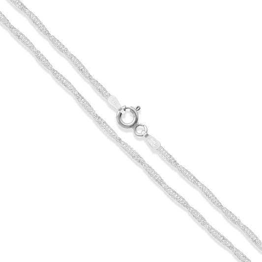 Sterling Silver Singapore Rope Chain 1.8mm 925 Italy New Twisted Curb Necklace