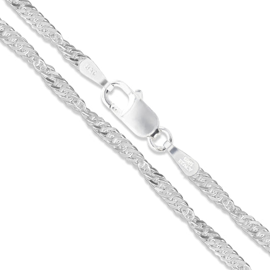 Sterling Silver Singapore Rope Chain 2.4mm 925 Italy Twisted Curb Necklace